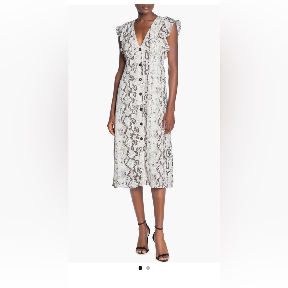 Laundry By Shelli Segal Monochrome Snake Print Midi Dress